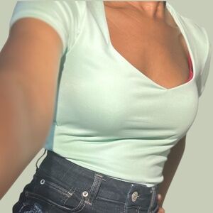 Mint green stretch bodysuit